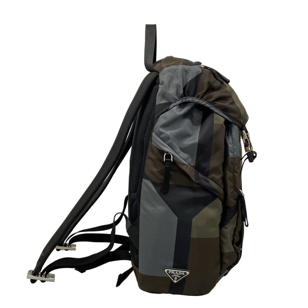 Prada Backpack 2VZ062 Dark Green Black Multi - Picture 2 of 8